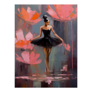 Pôster Lotus Flower Ballerina Wall Art