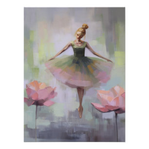 Pôster Lotus Flower Ballerina Wall Art Poster