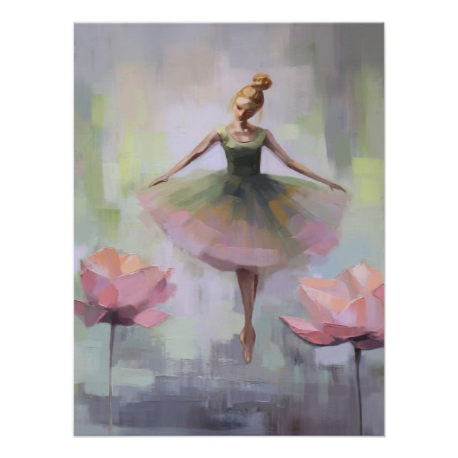 Pôster Lotus Flower Ballerina Wall Art Poster (Frente)