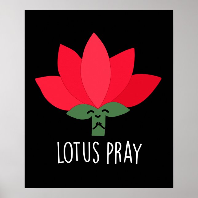 Poster Lotus Oray Funny Plant Pun Dark BG (Frente)