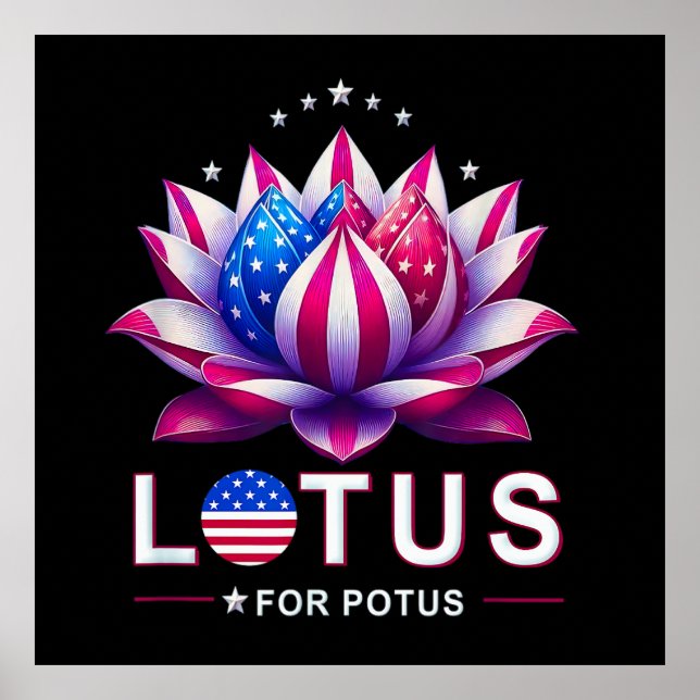 Poster Lotus para Potus Kamala Harris Trendy Lotus Potus (Frente)