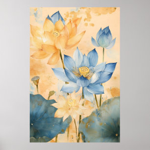 Poster Lótus sagrado (Nelumbo nucifera), um aquático icôn