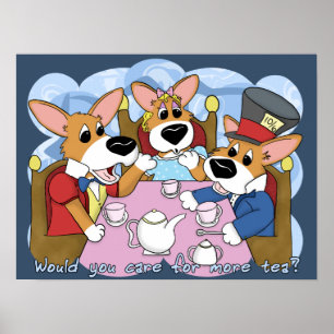 Poster louco do tea party do Corgi