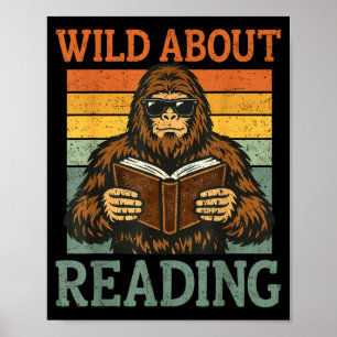 Poster Louco por Leitura Divertido Amante do Livro do Pé