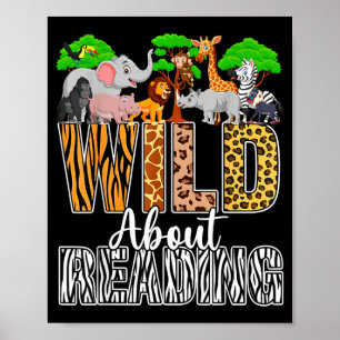 Poster Louco por ler livros amante de animais do zoológic
