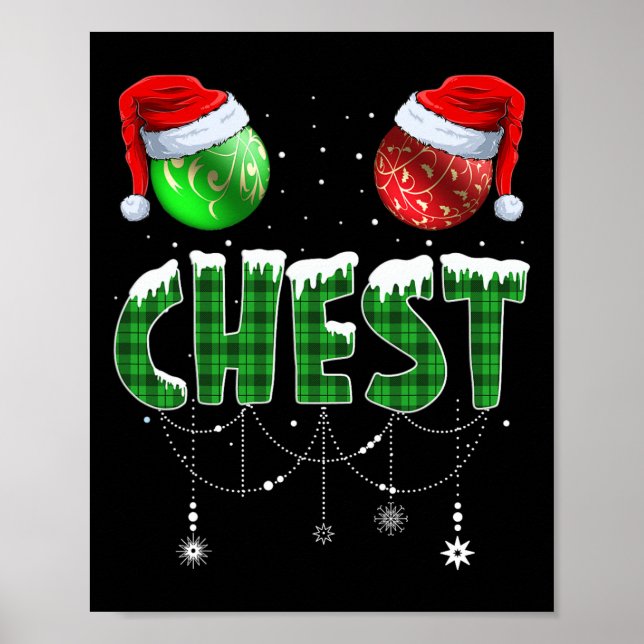 Poster Loucos de peito Casal de Natal Correspondente (Frente)