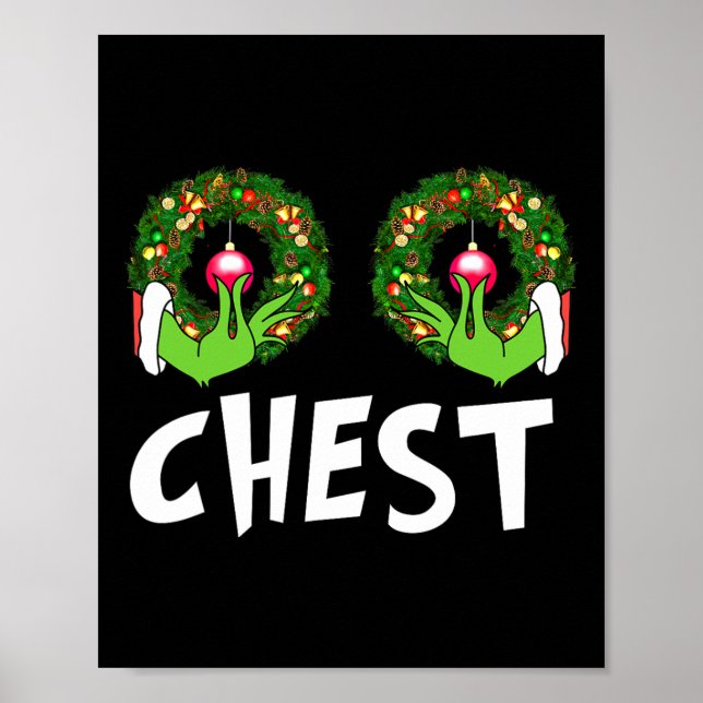 Poster Loucos do peito Divertido de Natal Correspondendo  (Frente)