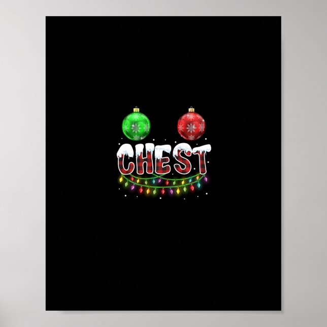 Poster loucos do tórax natal combinando casais castanhas (Frente)