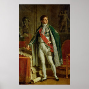 Pôster Louis Alexandre Berthier Mostrando Mapa de