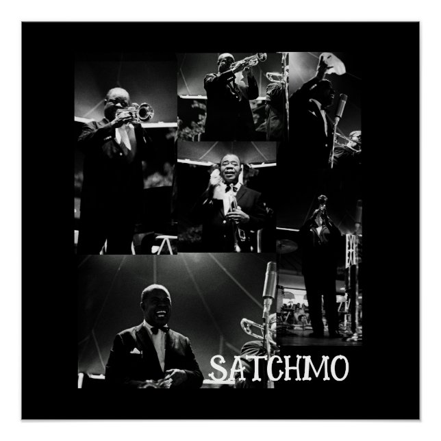 Pôster Louis Armstrong Satchmo Fotografia Vintage (Frente)