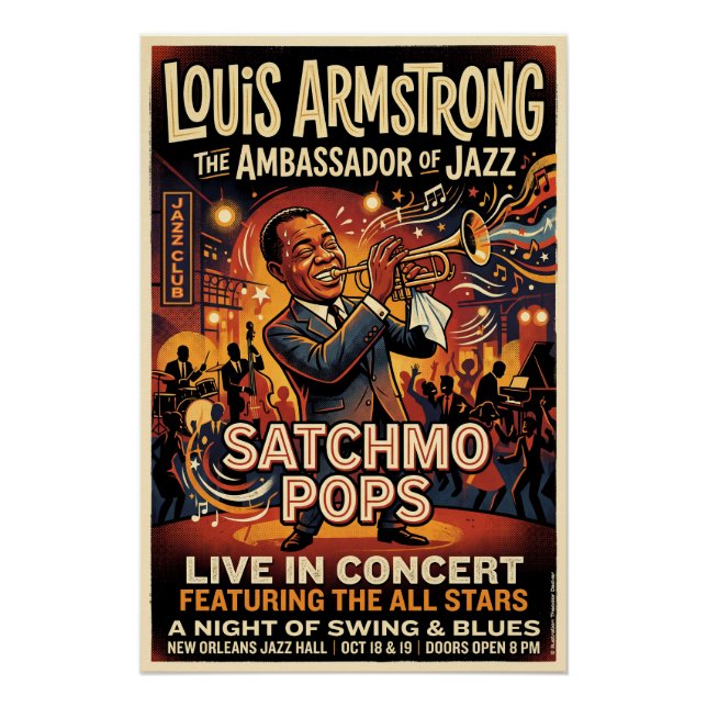 Pôster Louis Armstrong – Satchmo Pops  (Frente)