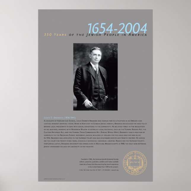 Pôster Louis D. Brandeis (1856-1941) (Frente)