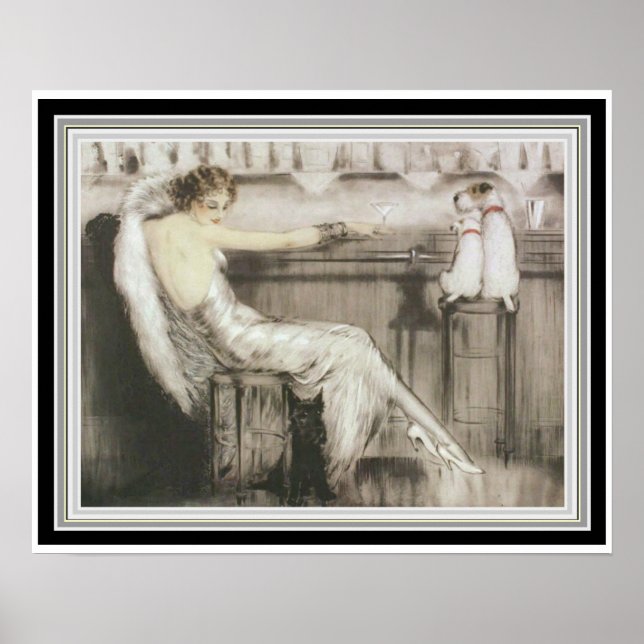 Pôster Louis Icart "Cocktail Bar"  16 x 20 (Frente)