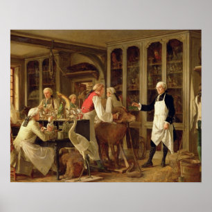 Poster Louis Jean Marie Daubenton (1716-99) em seu Labora