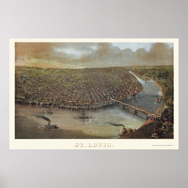 Poster Louis, MO Panorâmica Map - 1873 (Frente)