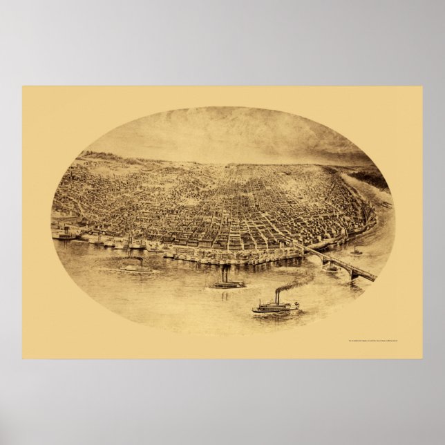 Pôster Louis, MO Panorâmica Map - 1897 (Frente)