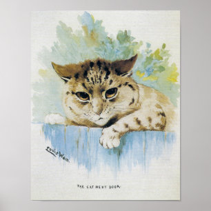 Poster Louis Wain - Ilustração do Gato Vintage ao Lado