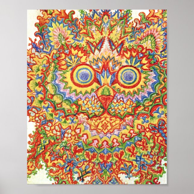 Poster Louis Wain Psychedelic Cat Colorful (Frente)
