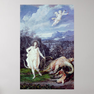 Pôster Louis XIV como Apollo, assassino do pitão