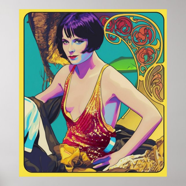 Poster Louise Brooks - Pop Art (Frente)