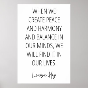 Poster Louise Hay Cote sobre Paz e Harmonia