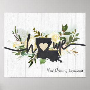 Poster Louisiana Estado Personalizado Sua Cidade Natal Rú