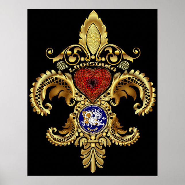 Poster Louisiana Fleur De Lis Bicentenal (Frente)
