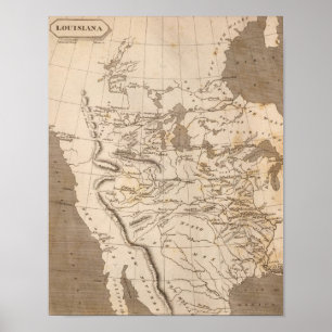 Pôster Louisiana Map by Arrowsmith