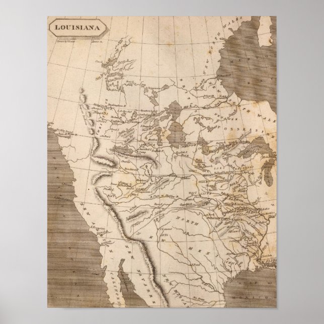 Pôster Louisiana Map by Arrowsmith (Frente)
