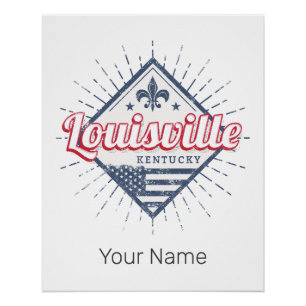 Pôster Louisville City Kentucky United States Vintage USA