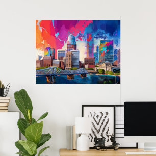 Poster Louisville Colorful Skyline Abstrato Art