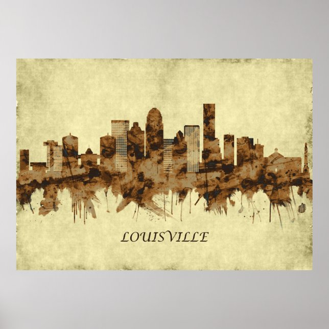 Poster Louisville Kentucky Cityscape (Frente)