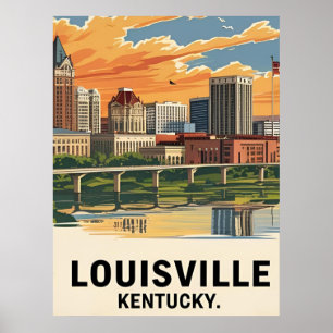 Poster Louisville Kentucky USA Skyline