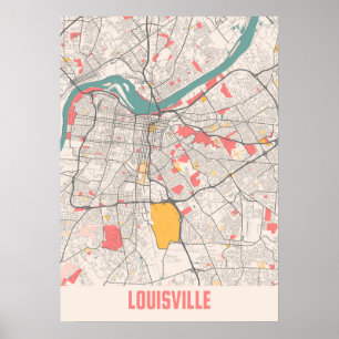 Poster Louisville - Mapa da cidade de Kentucky Chalk