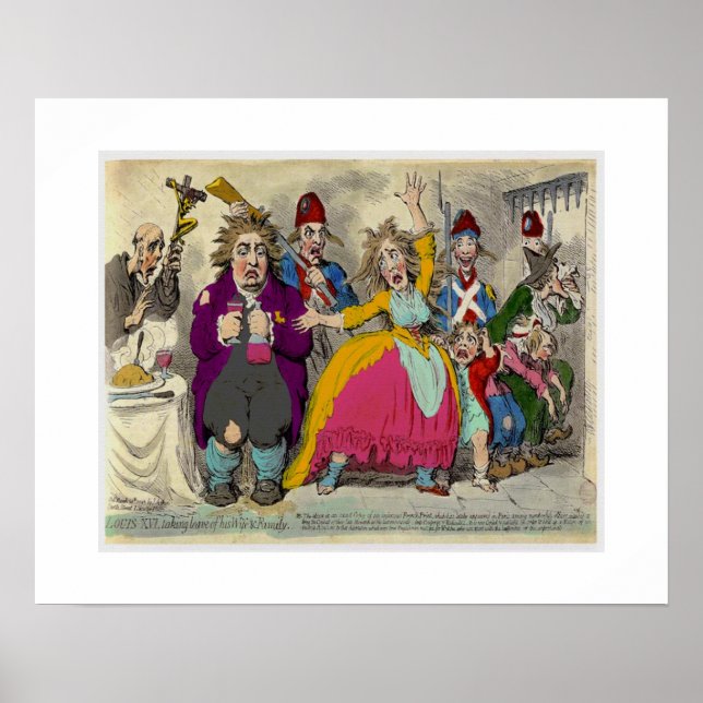 Poster Louix XV1 tirando licença de sua esposa e família (Frente)