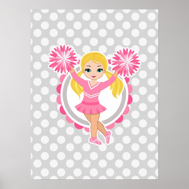 Poster Loura Cheerleader Rosa - Alegre (Frente)
