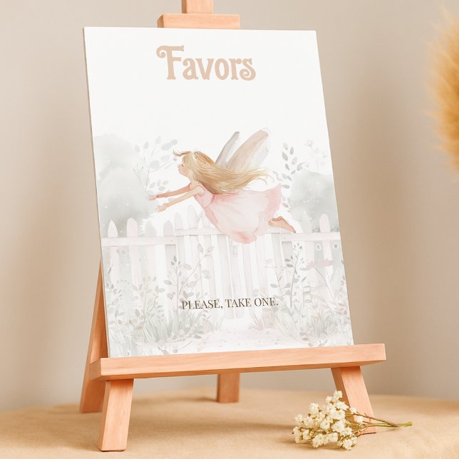 Poster Loura Fada Chá de fraldas Favorece Sinal de Mesa (Criador carregado)