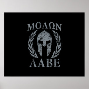 Pôster Louros espartanos do guerreiro de Molon Labe