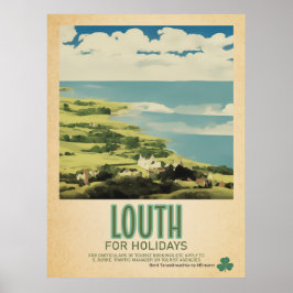 Poster Louth Ireland, Retro Irish Viagem Advert