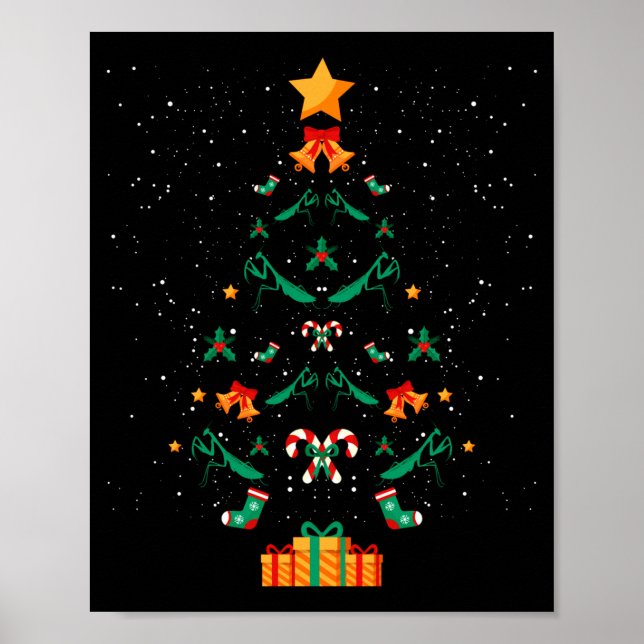 Poster Louva-a-Deus Inseto Árvore de Natal Natal L (Frente)