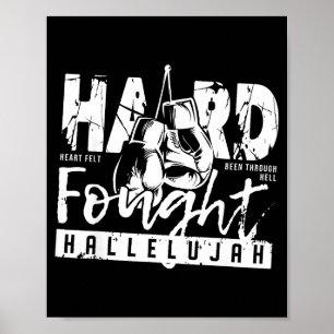 Poster Louvor Hallelujah Arduamente Lutado Versículo da B