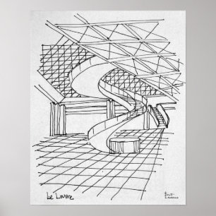 Pôster Louvre debaixo da Pirâmide  Paris, França