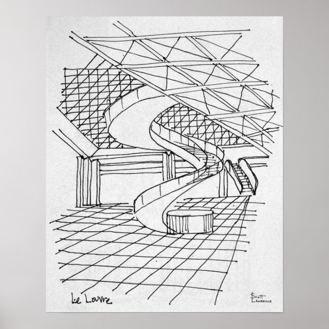 Pôster Louvre Embaixo da Pirâmide | Paris, França (Frente)