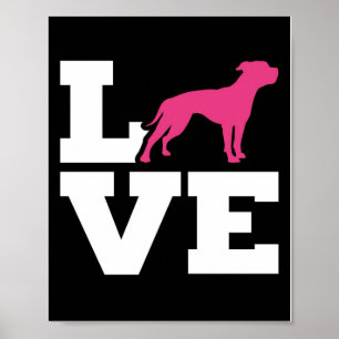 Poster LOVE American Bulldog Gift Presente para adultos