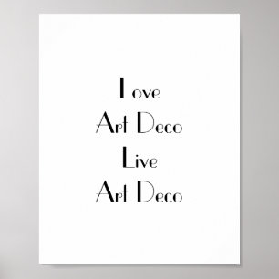 Poster Love Art Deco Typografia