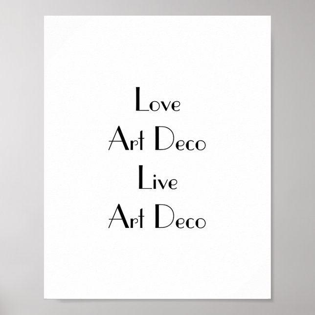 Poster Love Art Deco Typografia (Frente)