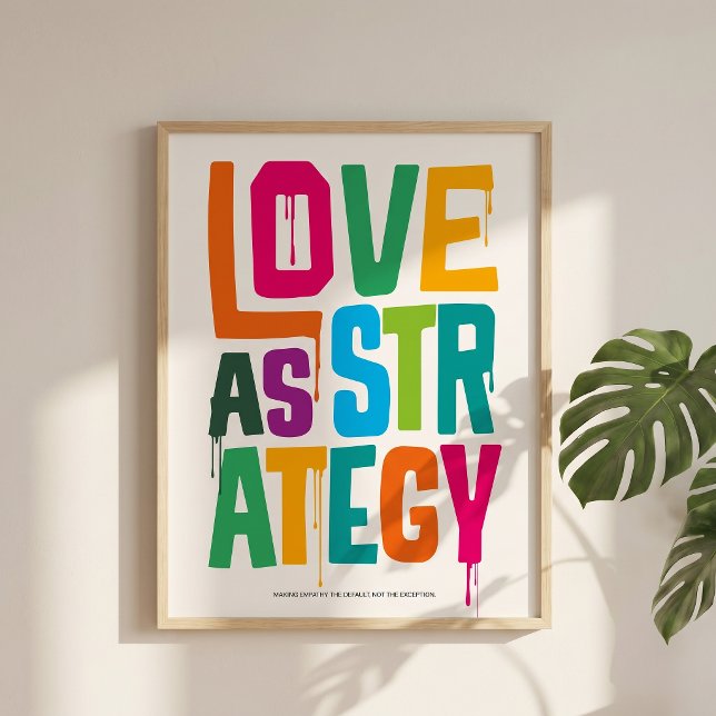 Poster Love As Strategy - Typography Print | Wall Art (Love as a choice, not a reaction.)