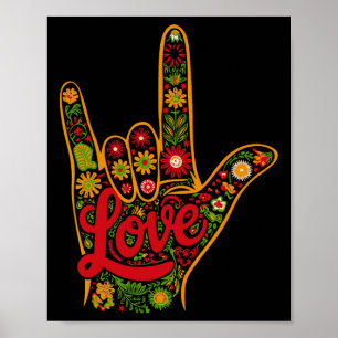 Poster Love Asl Deaf Melanin African American Black Histo