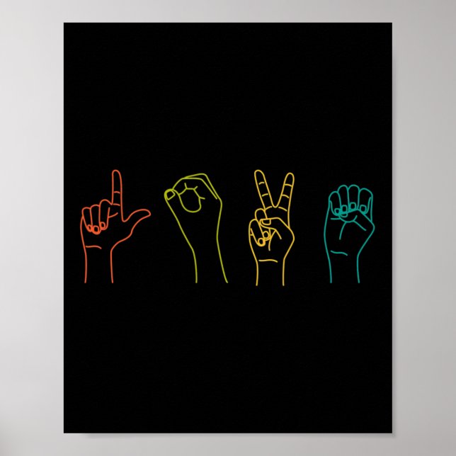 Poster Love ASL Sign language por Dia de os namorados alf (Frente)