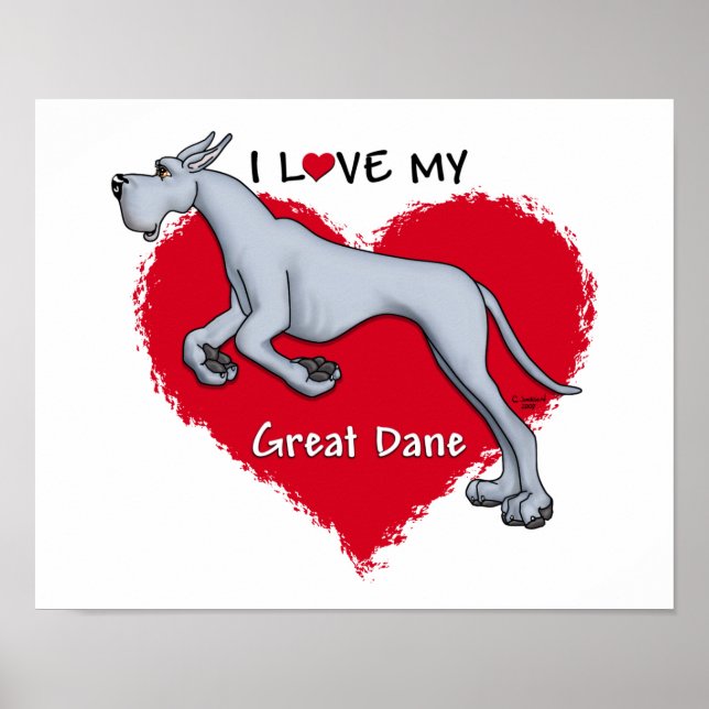 Poster Love Blue Great Dane (Frente)